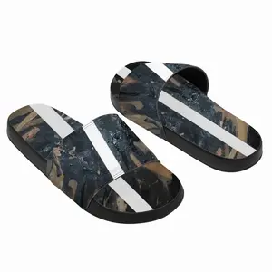 Men Black Matter Slip On Slippers