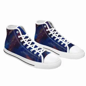 Men Silver-Blue High Top Shoes