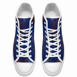 Men Silver-Blue High Top Shoes