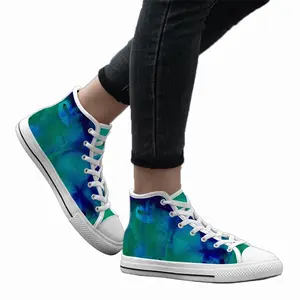 Men Liquid Blue High Top Shoes