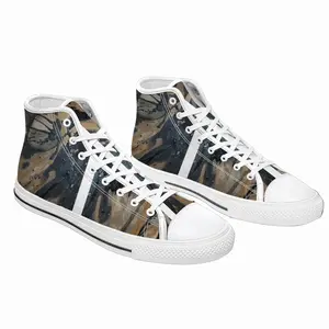 Men Black Matter High Top Shoes