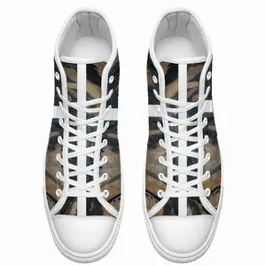 Men Black Matter High Top Shoes