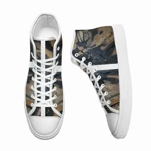 Men Black Matter High Top Shoes