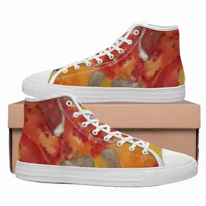 Men Flower Flame High Top Shoes