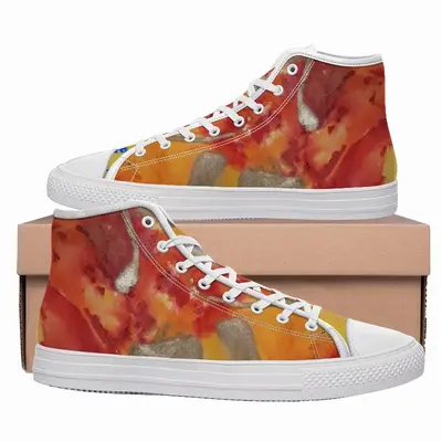 Men Flower Flame High Top Shoes