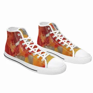 Men Flower Flame High Top Shoes