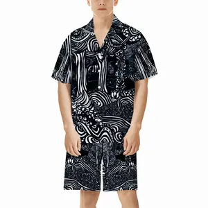 Men Broccoli Trees Short Pajama Suit