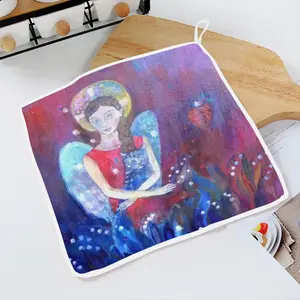 Angel With Cat Kitchen Dishcloths