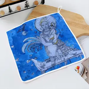 Drawing Ink - Blue Diva Kitchen Dishcloths