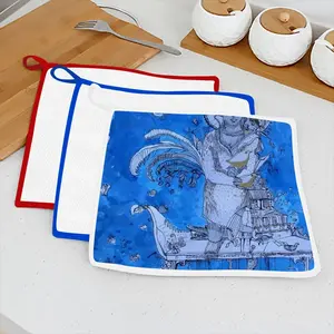 Drawing Ink - Blue Diva Kitchen Dishcloths