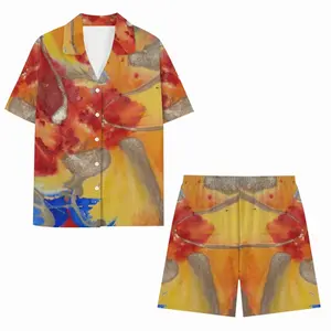 Men Flower Flame Short Pajama Suit