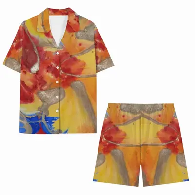 Men Flower Flame Short Pajama Suit