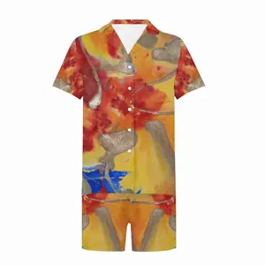 Men Flower Flame Short Pajama Suit