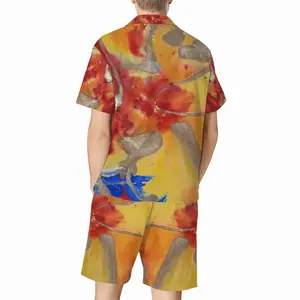 Men Flower Flame Short Pajama Suit