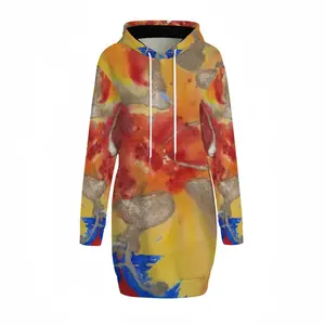 Women Flower Flame Hoodie Skirt