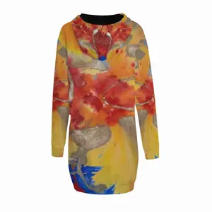 Women Flower Flame Hoodie Skirt