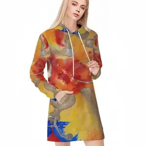 Women Flower Flame Hoodie Skirt