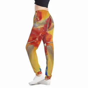 Women Flower Flame Casual Sports Pants