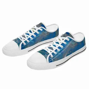 Men Lime Green Blue Retro Canvas Shoes