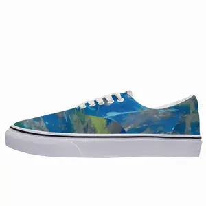 Men Lime Green Blue Low Top Shoes (Lace Up)