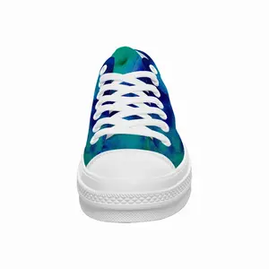 Men Liquid Blue Low Top Baseball Shoes