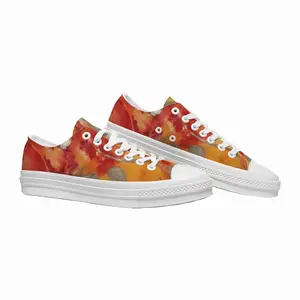 Men Flower Flame Low Top Baseball Shoes