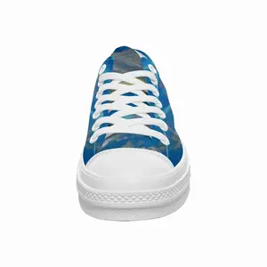 Men Lime Green Blue Low Top Baseball Shoes