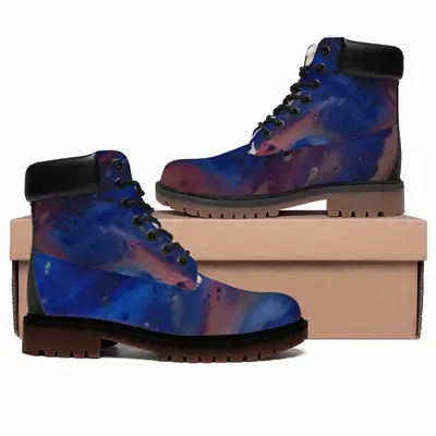 Men Silver-Blue High Top Boots