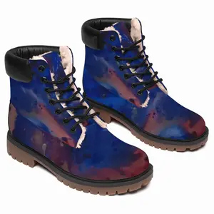 Men Silver-Blue High Top Boots