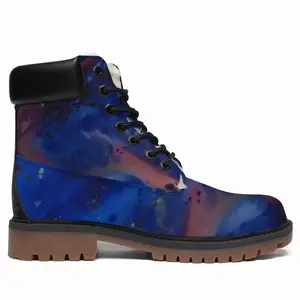 Men Silver-Blue High Top Boots