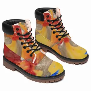 Men Flower Flame High Top Boots