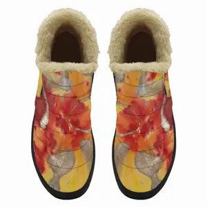 Men Flower Flame Snow Boots (Short Fur)