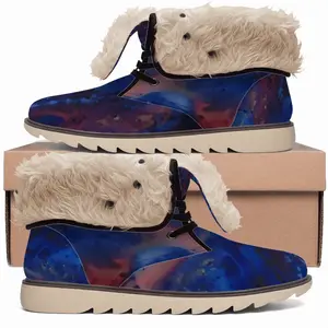 Men Silver-Blue Snow Boots (Fur)