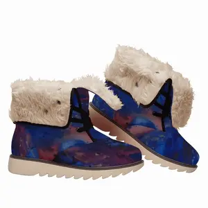 Men Silver-Blue Snow Boots (Fur)