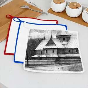 Church In The Carpathians Kitchen Dishcloths