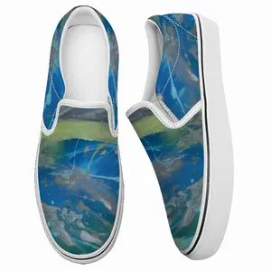 Men Lime Green Blue Non-Slip Flat Shoes