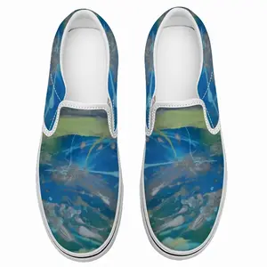 Men Lime Green Blue Non-Slip Flat Shoes