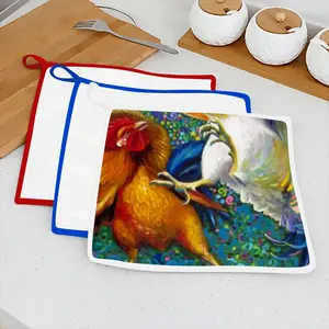 Fighting Roosters Kitchen Dishcloths