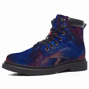 Men Silver-Blue Mid Top Boots