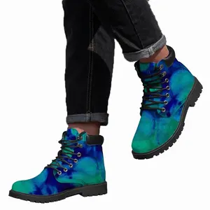 Men Liquid Blue Mid Top Boots