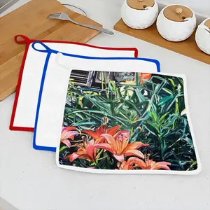 Mercedes With Lilies Kitchen Dishcloths