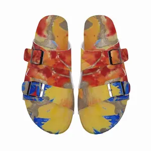 Men Flower Flame Cork Sandals