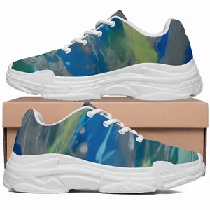 Men Lime Green Blue Chunky Sneakers