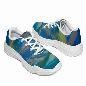 Men Lime Green Blue Chunky Sneakers