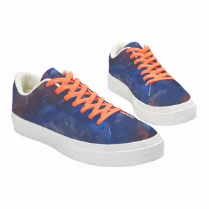 Men Silver-Blue Low Top Canvas Shoes