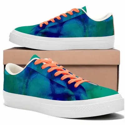 Men Liquid Blue Low Top Canvas Shoes