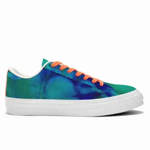 Men Liquid Blue Low Top Canvas Shoes