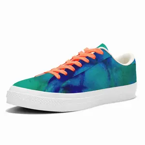 Men Liquid Blue Low Top Canvas Shoes