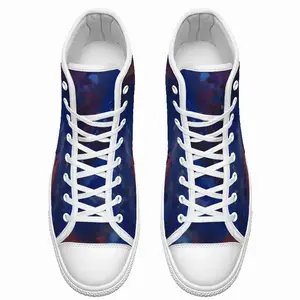 Men Silver-Blue High Top Shoes