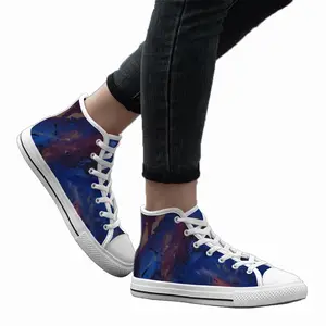 Men Silver-Blue High Top Shoes